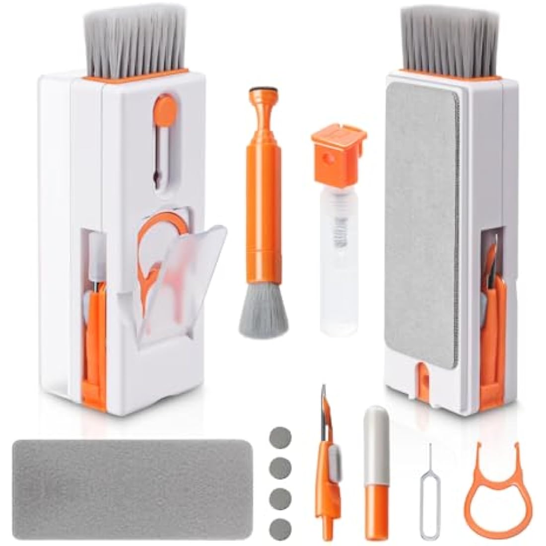 Alyvisun 11 in 1 Laptop Cleaning Kit, Multifunctional Keyboard Cleaner Brush with Keycap Puller for Tablet, Phones, PC, Orange