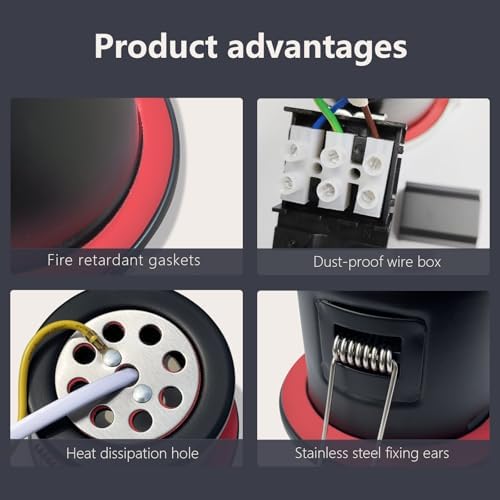 4XSweier IP20 Fire Rated LED Downlights for Ceiling,90 Minute Fire Rated GU10 Downlights, 5W 6000K Cool White Ceiling Recessed Spotlights Fittings with Satin Nickel (Non-Dimmable)