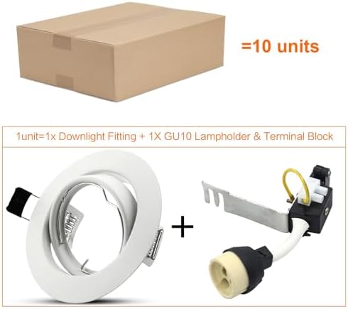 HiBay 10x LED Downlights GU10 Recessed Ceiling Lights Spotlights Round White Spot Light Fittings Indoor 240V