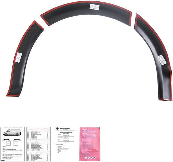 Oneway Set Wheel Arch Trims compatible with Volkswagen Transporter T6.1 2020-2022 (Long wheel base) - Matt black