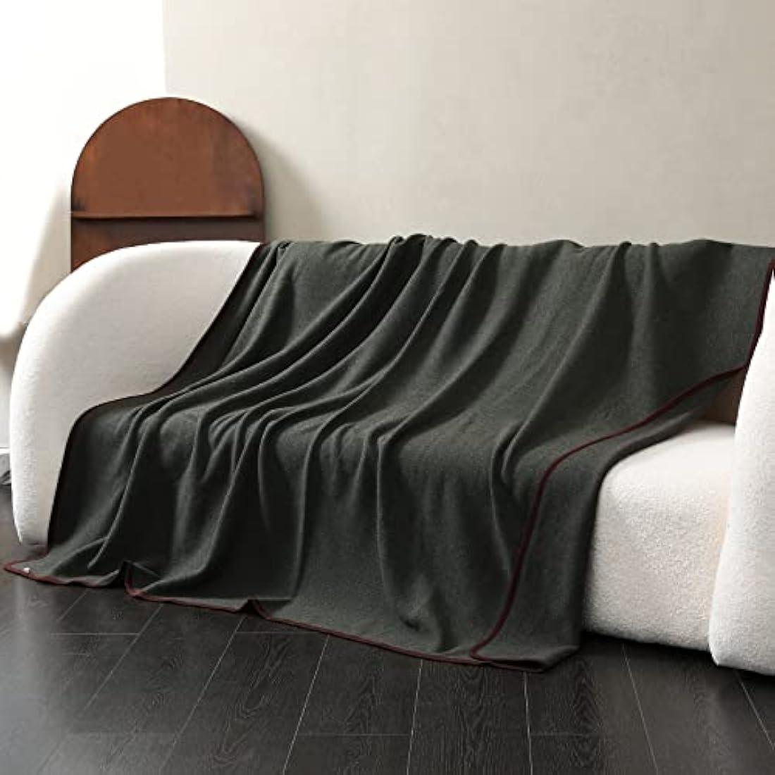 ACUSHLA Merino Wool Throw Blanket - Warm, Thick, Washable, Large Throw - Great for Indoor Outdoor Camping 160 x 200 cm (Wool) - Military (Olive)