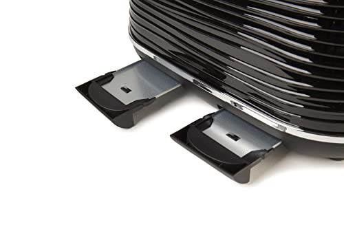 Haden Devon Black Toaster 4 Slice - Dual Control Browning Settings - 4 Slice Toaster with Wide Slots - Black Toaster with Defrost, Reheat And Cancel