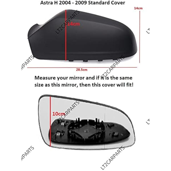 LT2CP Wing Mirror Cover for Vauxhall Astra H MK5 models 2004 2005 2006 2007 2008 & 2009 Silver Lightning Left Hand Side UK Passengers Side (LHS)