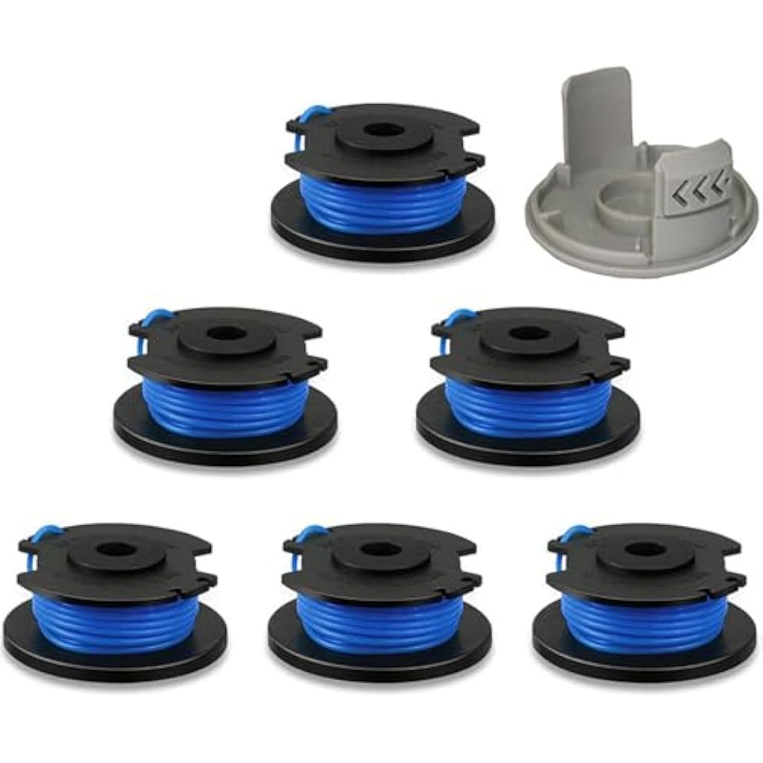 Eyoloty RAC124/AC14RL3A Trimmer Spool Line - 11ft (3.4m) 0.065" (1.65mm) for Ryobi 18v 24v 40v 0LT1825 0LT1830H 0LT1831 0LT1832 RLT2925 Cordless Grass Trimmers & Strimmers(6 spool+1 spool cover)
