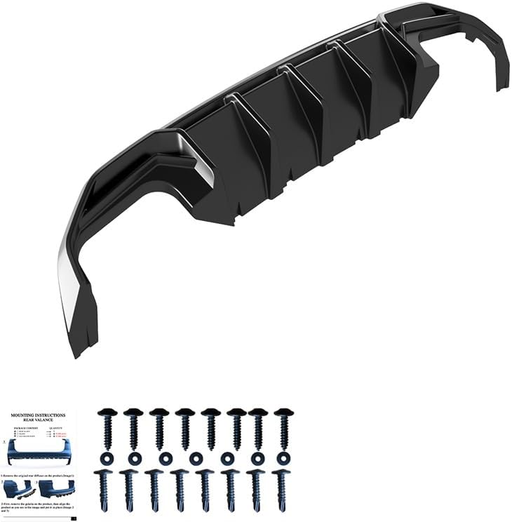 Oneway Rear Diffuser compatible with Audi A3 8Y S-Line/S3 Sedan/Sportback 2020- - Gloss black