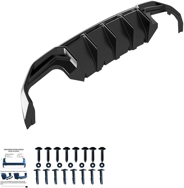 Oneway Rear Diffuser compatible with Audi A3 8Y S-Line/S3 Sedan/Sportback 2020- - Gloss black