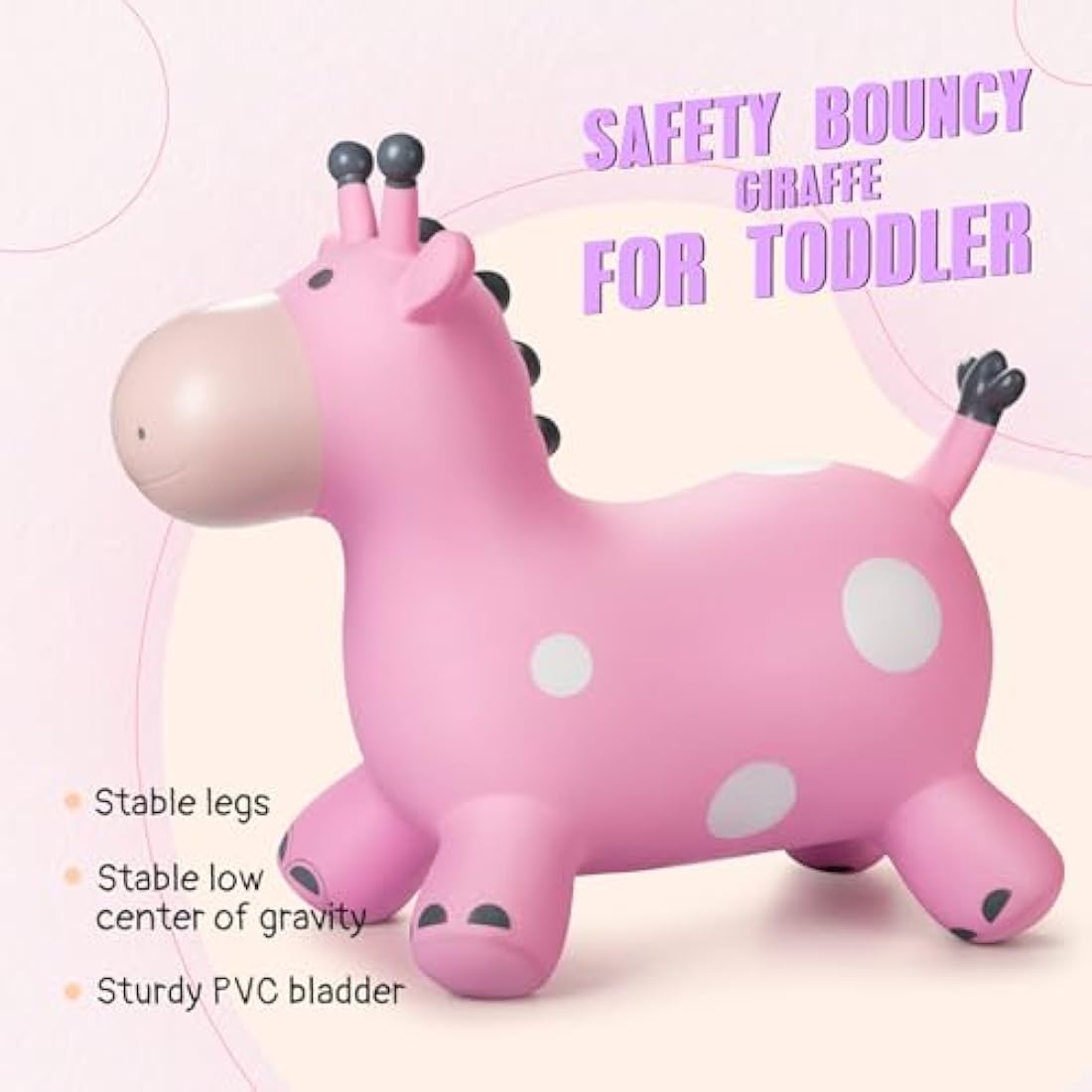 Animal Hopper for Kids, Toddler Ride-on Giraffe, Bouncy Horse Hopper, Jumping Horse, Hopping Toys Gift for Boys Girls,Inflatable Hopper Bouncy