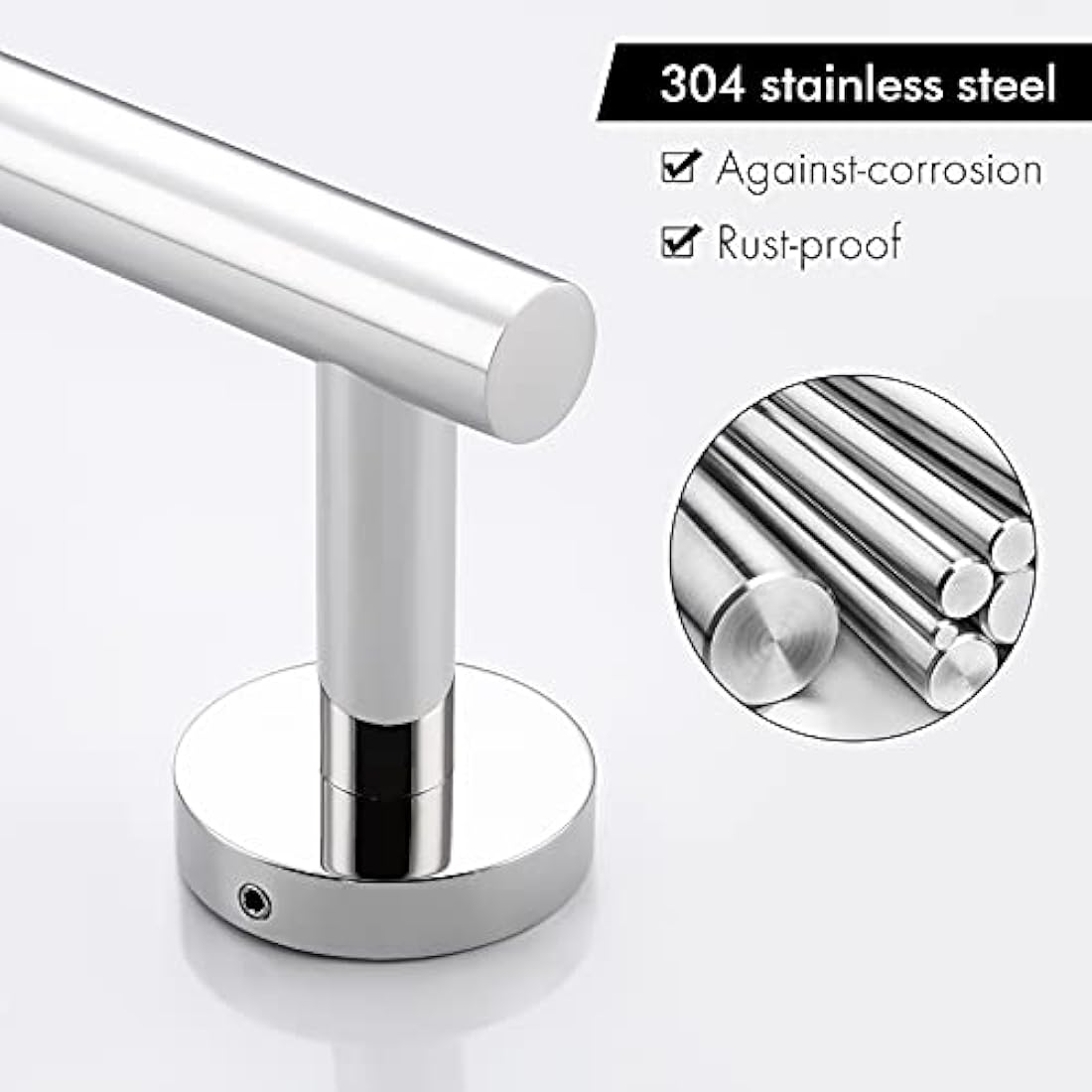 KES Small Towel Rail 23CM Bathroom Hand Towel Holder Kitchen Dish Cloths Hanger SUS304 Stainless Steel RUSTPROOF Wall Mounted Polished Steel, A2000S23DG