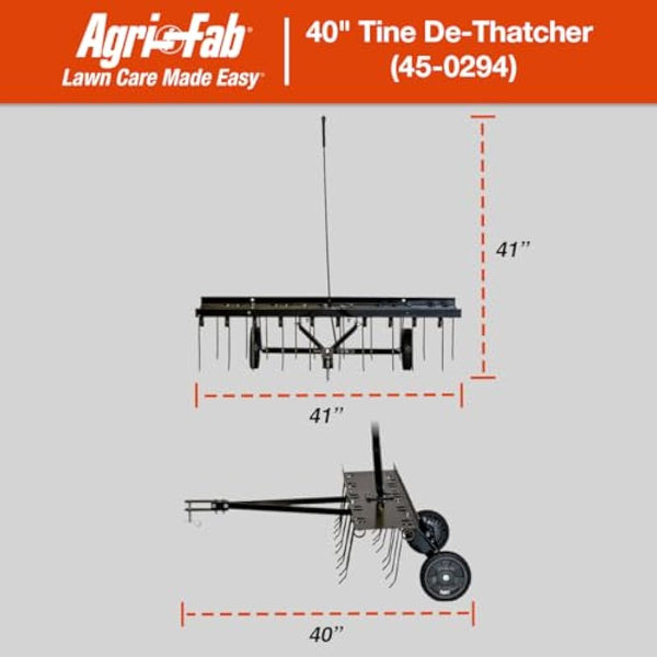 Agri-Fab AG45-0294 40-inch Working Width Spring-Tine Dethatcher - Black