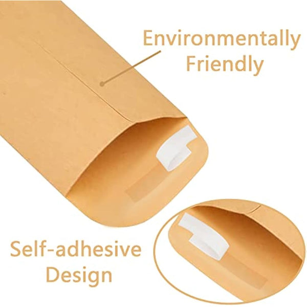 100Pcs Small Brown Envelopes, Self-Adhesive Seed Envelopes Seed Packets Kraft Paper Coin Envelopes Money Envelopes for Wages, Seeds, Coins, Beads or Stamps(10x6cm/3.9x2.4inch)