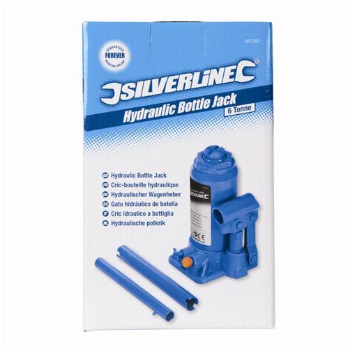 Silverline Hydraulic Bottle Jack 6 Tonne (457050), BLUE