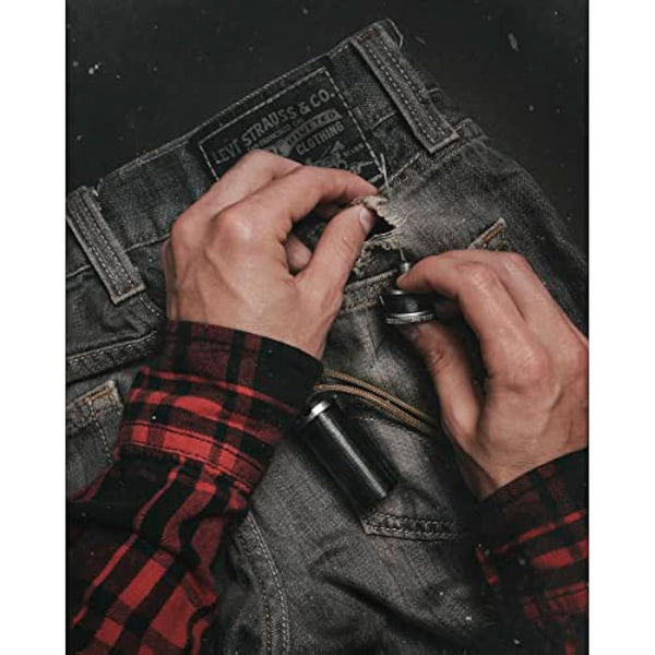 Exotac ripSPOOL Lightweight Bushcraft and Survival Complete Field Repair Kit and FireCord Lanyard for First Aid, Fire-Starting, Tool Creation, Fishing and Navigation Tasks, Made in the USA