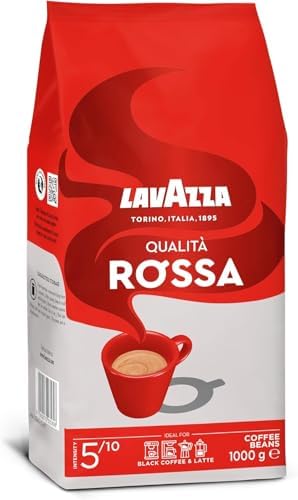 Lavazza, Qualità Rossa, Coffee Beans, Arabica and Robusta, Intensity 5/10, Medium Roasting, 1 Kg
