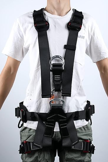 Full Body Safety Harness - Adjustable Outdoor Mountain Climbing Belt for Rock & Tree Climbing, Fire Rescue