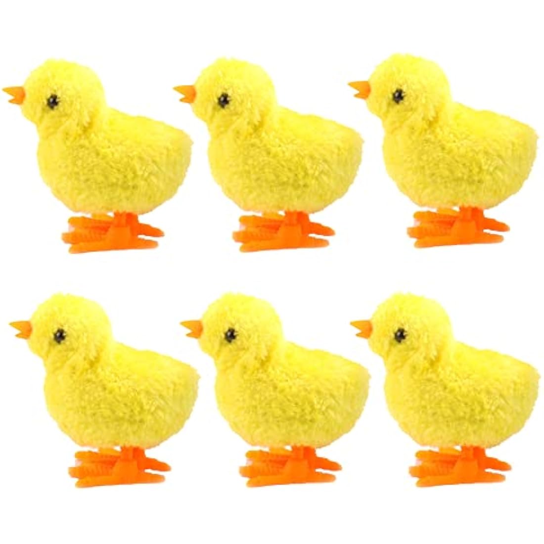 6Pcs Wind up Chick for Kids Party Game, Wind up Chicken Bunny Toys, Rabbits Easter Clockwork Jumping Chicken Bunnies Plush Toys for Egg Basket Fillers, Kids Party Gift Favours