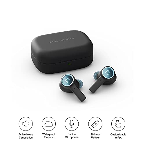 Bang & Olufsen Beoplay EX - High-end Wireless Bluetooth Noise Cancelling Earphones, Playtime Up to 28 Hours, Waterproof Wireless Earbuds for Work, Sport and Play with Charging Case - Black Anthracite