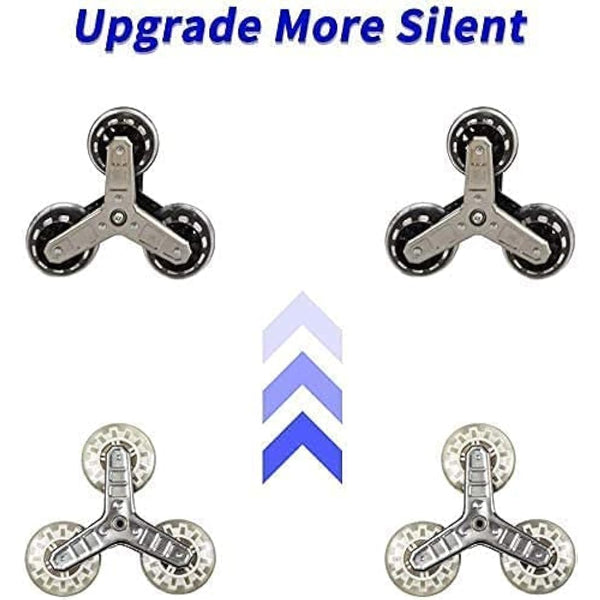 Folding Shopping Trolley 6 Wheels Stair Climber Cart with Removable Bag and Adjustable Elastic Cord 2 Extra Pockets Utility Trolley maximum capacity 50kg 45L (Flower)