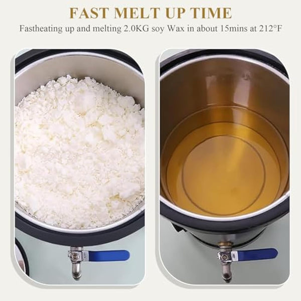 6L Wax Melter for Candle Making, Electric Wax Melting Container with Heat Resistant Handle & Stainless Spout & Temperature Controller for Soy Wax Soap Base Candle Making Supplies for Home - UK Plug