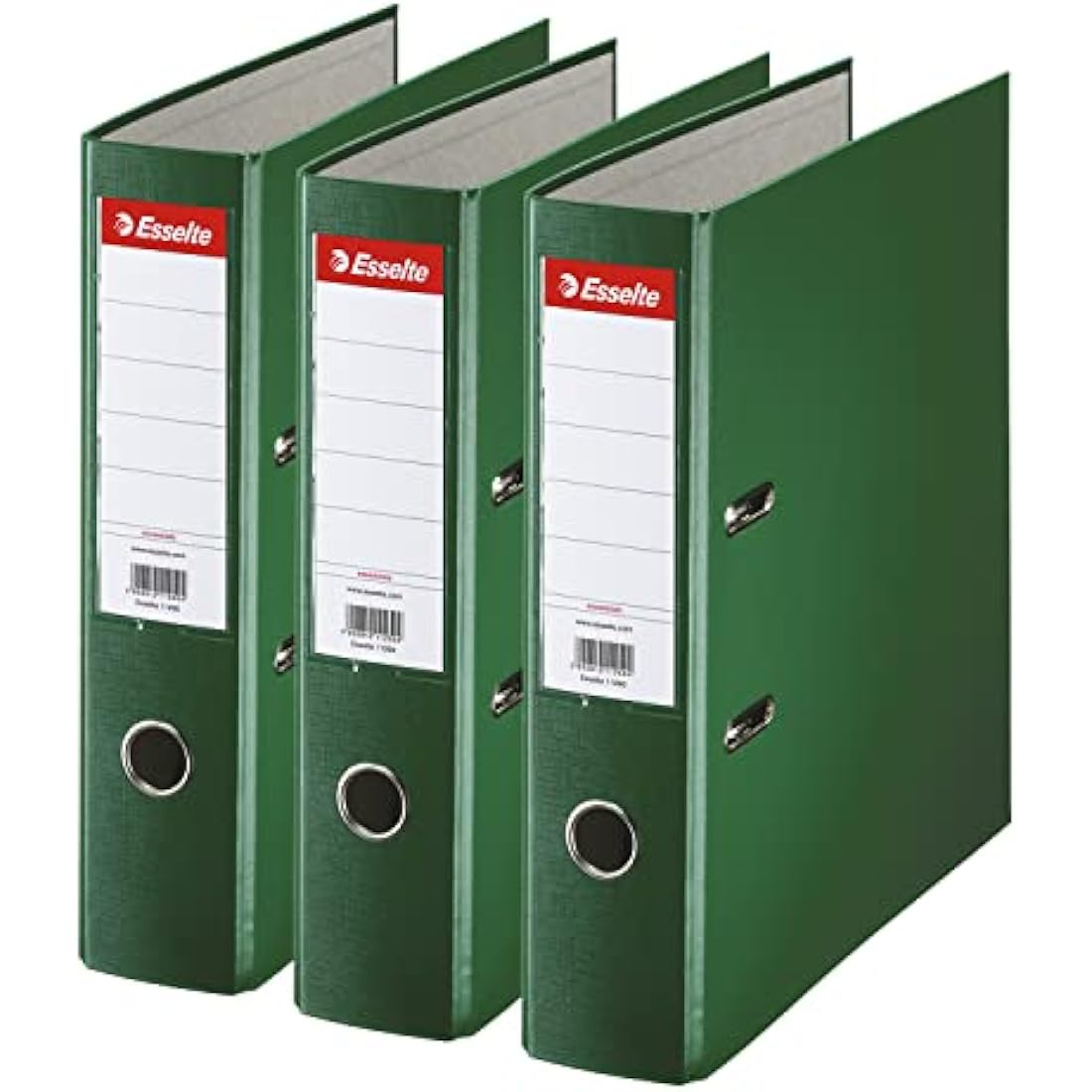 Esselte A4 Lever Arch Files, Green, 3 File Folders, 624293, back 75 mm