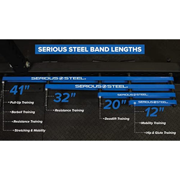 'Serious Steel Fitness 32'' Resistance Training Bands (Portable Exercise Band System Training Bands- Great for Individuals Under 5'10'')'