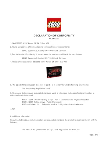 LEGO Technic Oracle Red Bull Racing RB20 F1 Car Model Kit - Collectible Formula 1 Building Set with 1:8 Scale V6 Engine, Gear Box, Steering & DRS - Gift Idea for Adult & Teenage Racing Fans - 42206