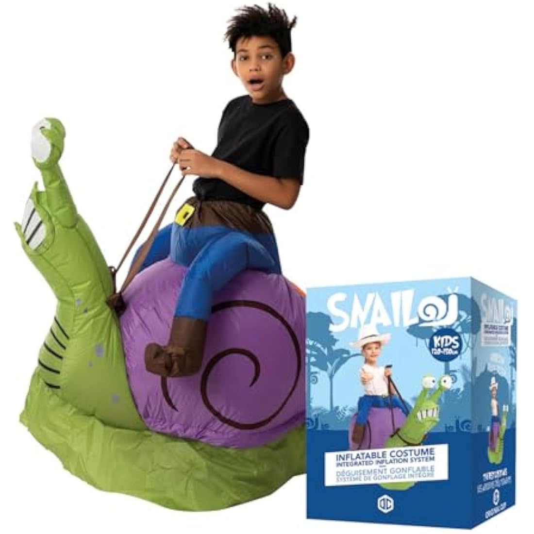 Inflatable Snail Disguise for Children | Size 120 to 150 cm | Made of Highly Resistant Polyester - Pleasant to Wear | Inflating System Included | Giant Animal | OriginalCup®