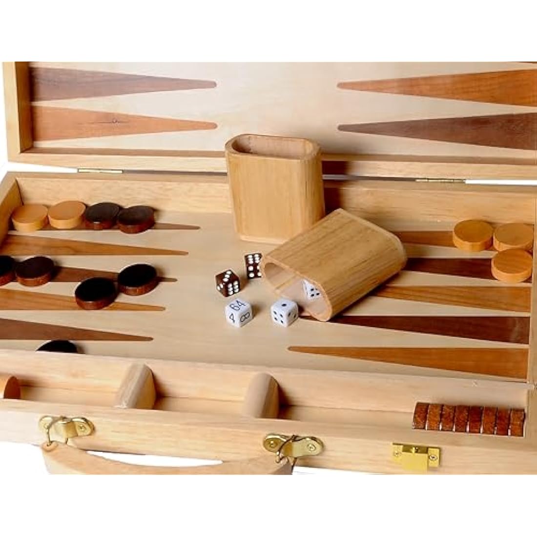 Engelhart - 250536 - Inlaid Wooden Game Backgammon Set 15"