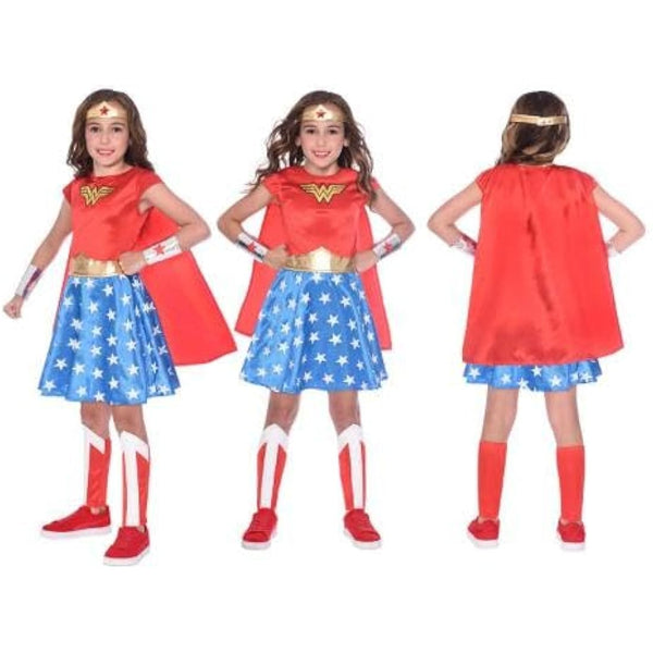 Amscan 9906082 - Kids Official Warner Bros. DC Comics Wonder Woman Classic Fancy Dress Costume Age: 4-6 Yrs