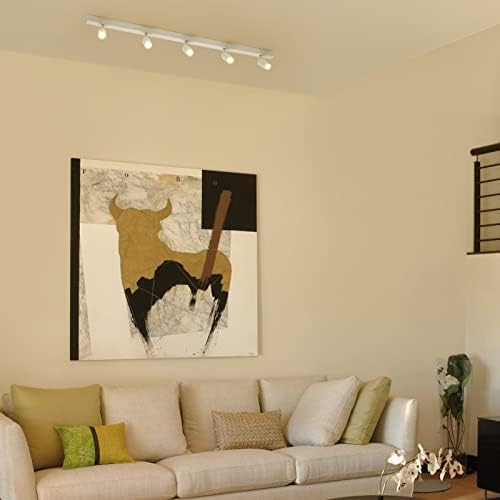 Eofiti LED Ceiling Light Rotatable White 5 Way Ceiling Spotlight 3000K Warm White Adjustable Modern Ceiling Spot Including 5X 3W G9 LED Bulbs 360LM Ceiling Lighting for Kitchen Living Room Bedroom