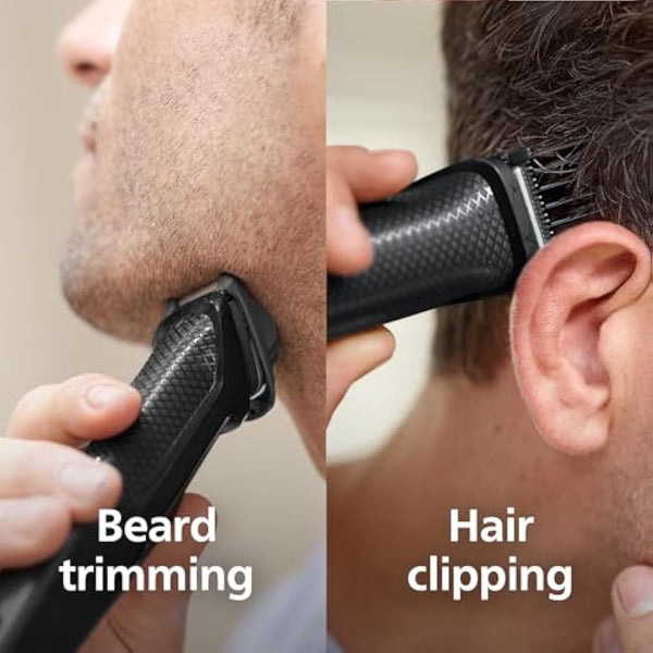 Philips 7-in-1 All-In-One Trimmer, Series 3000 Grooming Kit for Beard & Hair with 7 Attachments, Including Nose Trimmer, Self-Sharpening Blades, UK 3-Pin Plug-MG3720/33