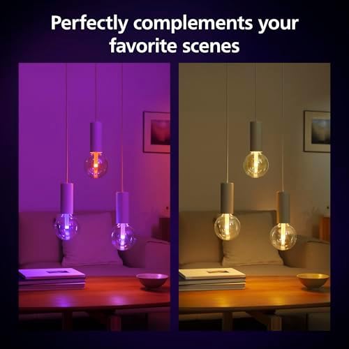 Philips Hue Lightguide G125 Large Globe Smart Bulb, White and Color Light, Bluetooth Compatible, Voice Control with Alexa, Apple Home & Google Assistant