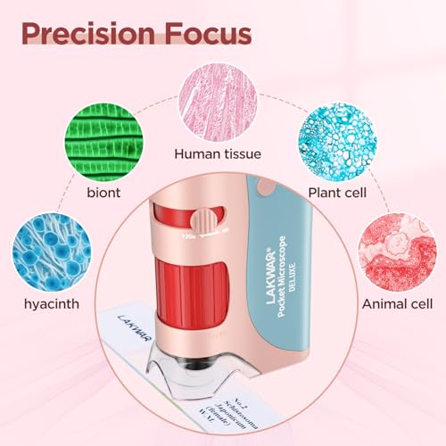 60x-120x Mini Pocket Microscope for Kids Adults, Portable Handheld Microscope, Miniscope Portable for Kids Little Scientist Students School Minilabsters Education