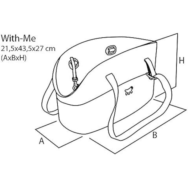 Ferplast Carrier bag for small dogs WITH-ME, EVA, Soft rubber plastic, washable, Adjustable handles, Safety belt included, 21.5 x 43.5 x h 27 cm Black