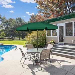 Sekey 2m Garden Parasol with Umbrella Cover - Adjustable and Portable Patio Umbrella for Beach, Garden, Pool, and Patio - UPF 50+ Sun Protection