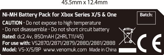 Venom Charging Dock with Rechargeable Battery Pack - Black (Xbox Series X & S/Xbox One)