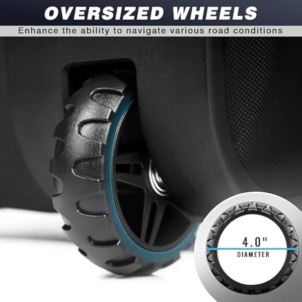 CHAMPKEY Golf Travel Bag Flight with Wheels | With Sturdy Plastic Hard Case Top | Premium Oxford Fabric Golf Bag - High Performance Bag Travel Case