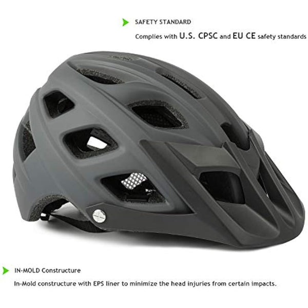 Exclusky Mountain Bike Helmet, MTB Helmet Adult Lightweight Breathable Mens Bike Helmet Cycling Mountain & Road Bicycle Helmets for Men Women