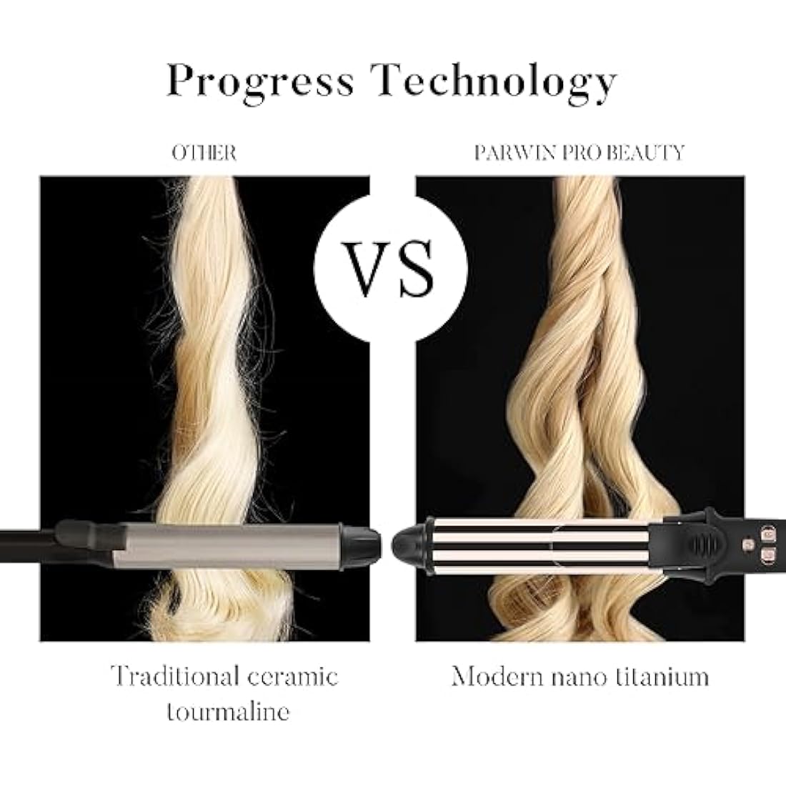 360° Rotating Automatic Hair Curler, PARWIN PRO BEAUTY 25MM Hair Curling Wand, Nano Titanium Coating Curling Tongs, Rotating Curling Iron with LCD Display, Dual Voltag, 120-210℃