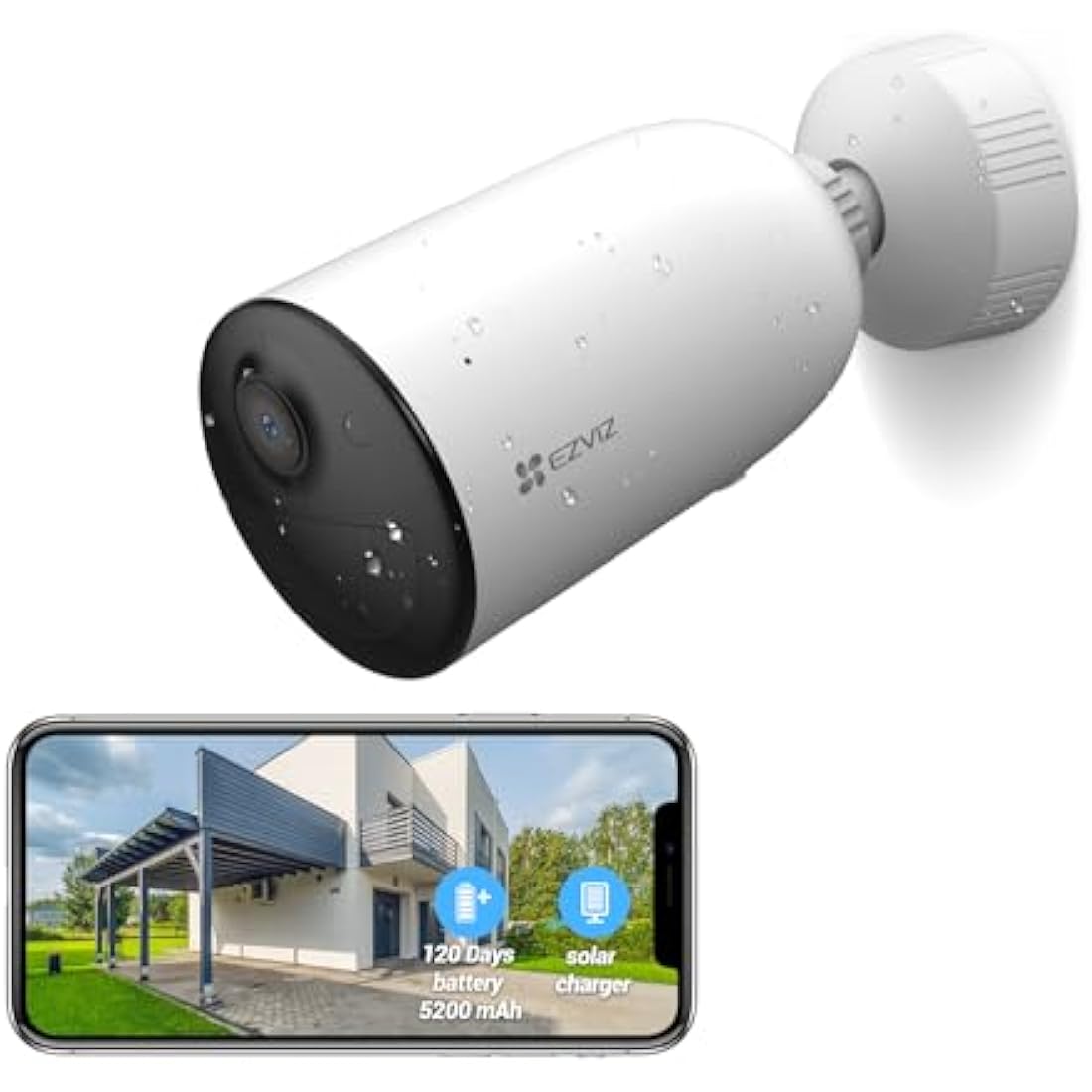 EZVIZ 2025 2K Battery Camera, Wifi Camera Outdoor, AOV Tech, 24/7 Recording, Long Battery Life, CCTV Camera, Human Vehicle Detection, Colour Night Vision, 2-Way Audio (CB3)