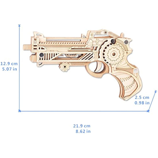 3D Wooden Puzzles for Adults Gun Rubber Bands Gun Toy DIY Building Model Kits Assembly Puzzle Gifts for Teens
