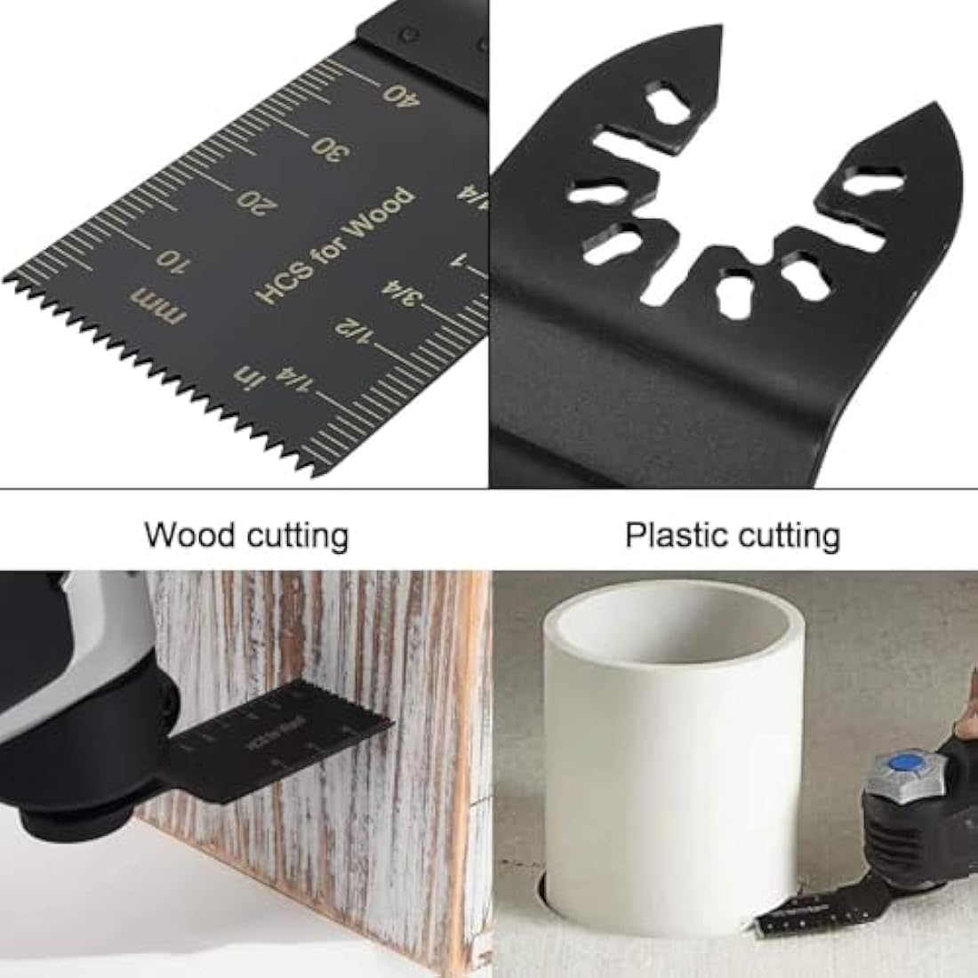 60Pcs Multi Tool Blades Kits Universal Wood Oscillating Saw Blades Wood Multitool Blades Compatible with Fein Multimaster Porter Cable Bosch Ryobi Dewalt Milwaukee Rockwell Oscillating Tool