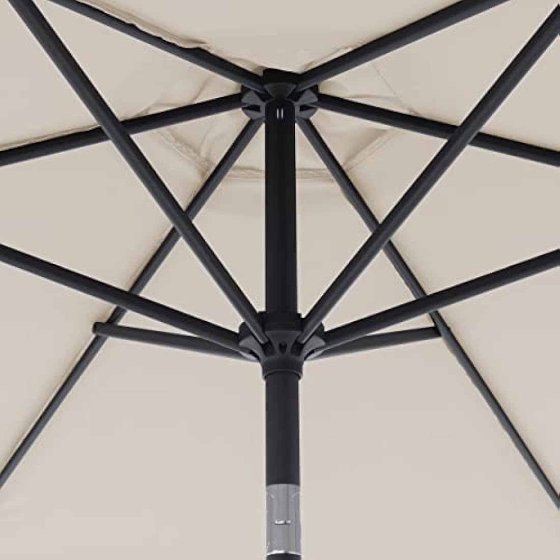 Doppler Jack Parasol 250 cm in Natural – Round Parasol for Balcony and Patio – Folding Umbrella – Balcony Parasol – Crank Umbrella – Garden Umbrella with Crank Function