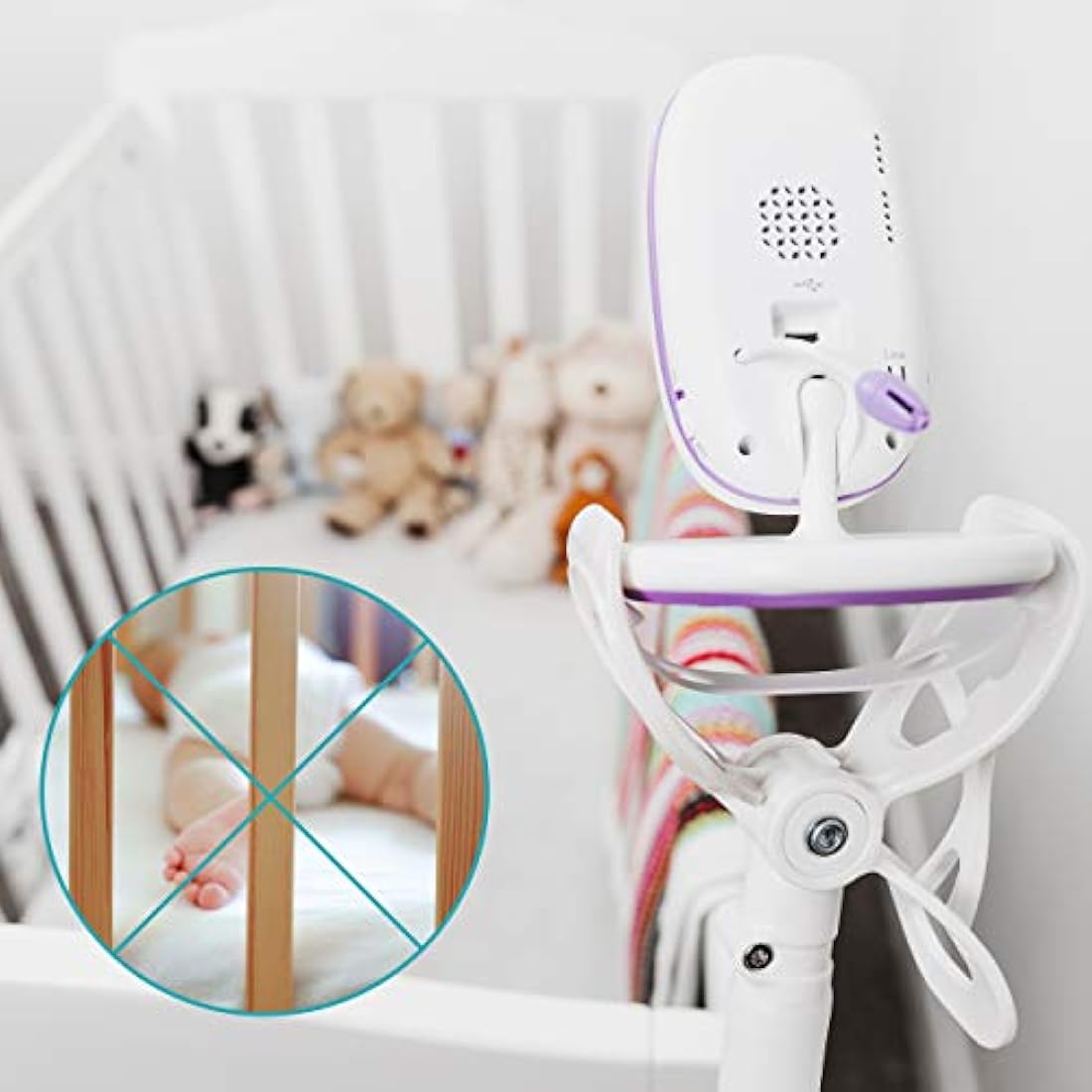 Flexi Twist | Universal Baby Monitor Holder | Secure with Straps & Clamp to Furniture | No Drilling Required | Flexible Baby Camera Mount | Baby Monitor Shelf Parent