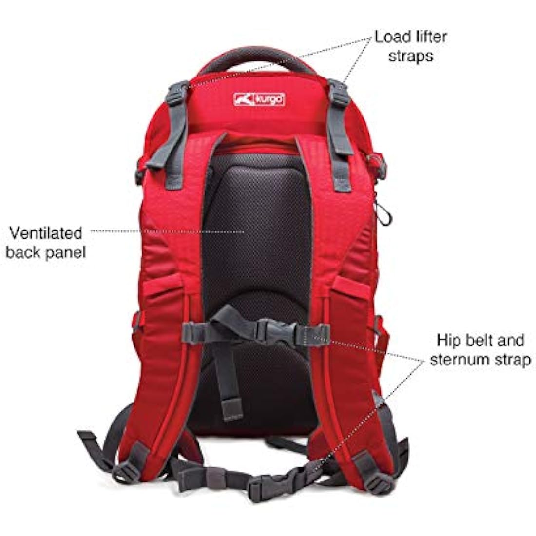 Kurgo G-Train Pack, Carrier Backpack for Small Dogs and Cats, Ideal for Hiking or Travel, Waterproof Bottom, Chili Red