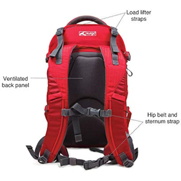 Kurgo G-Train Pack, Carrier Backpack for Small Dogs and Cats, Ideal for Hiking or Travel, Waterproof Bottom, Chili Red
