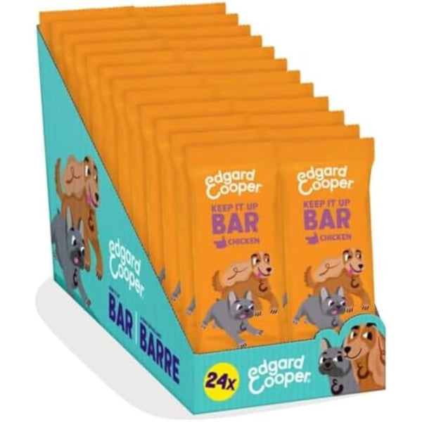 Edgard Cooper Natural Dog Treats - Chicken Keep It Up Bar (24 x 30g bar), Grain Free, High in Protein & fresh meat, full of essential amino acids for healthy insides