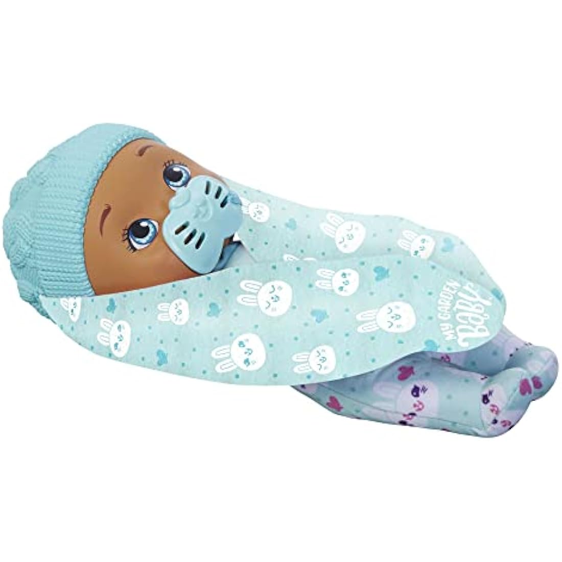 My Garden Baby My First Little Bunny Baby Doll (~9-in), Soft Body with Plush Ears, Blue, Great Gift for Kids 18mo+