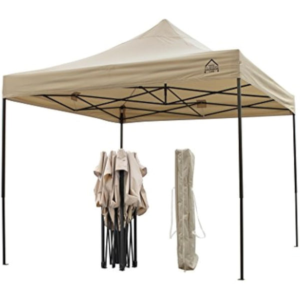 All Seasons Gazebos 2.5x2.5m Heavy Duty Fully Waterproof Pop up Gazebos and 4 Side Walls - Beige