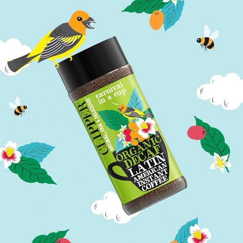 Clipper Latin American Organic Instant Decaf Coffee | 6 x 100g Jars | Bulk Buy Gourmet Decaffeinated Instant Coffee | Sustainable Fairtrade Arabica by Clipper Teas | Ethically Sourced & Eco Conscious