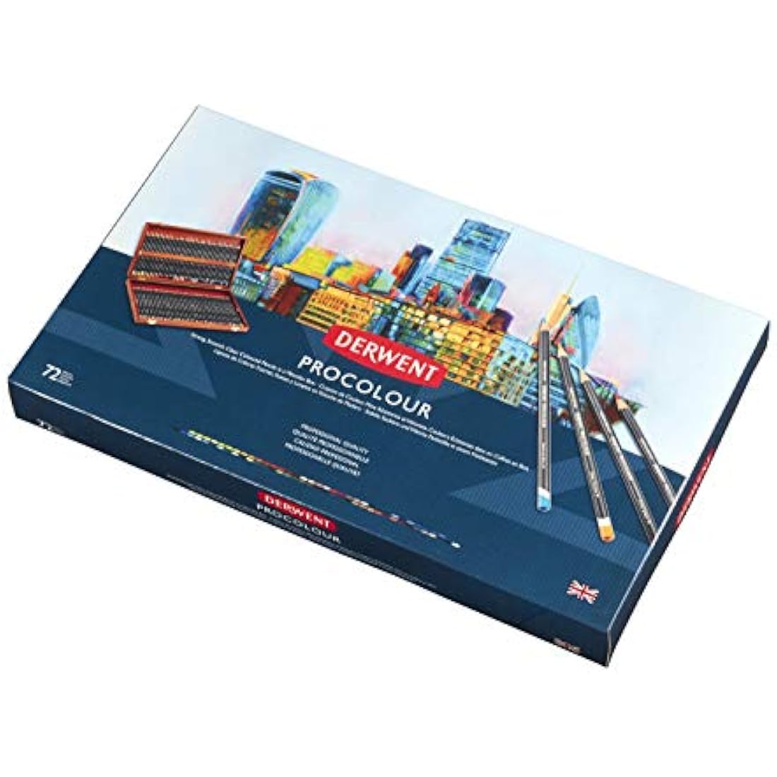 Derwent Procolour Colouring Pencils Set Of 72 In Wooden Gift Box, 4mm Round Core, Premium Core Strength, Smooth Texture, Ideal For Fine Art Drawing & Colouring, Professional Quality, 2302524